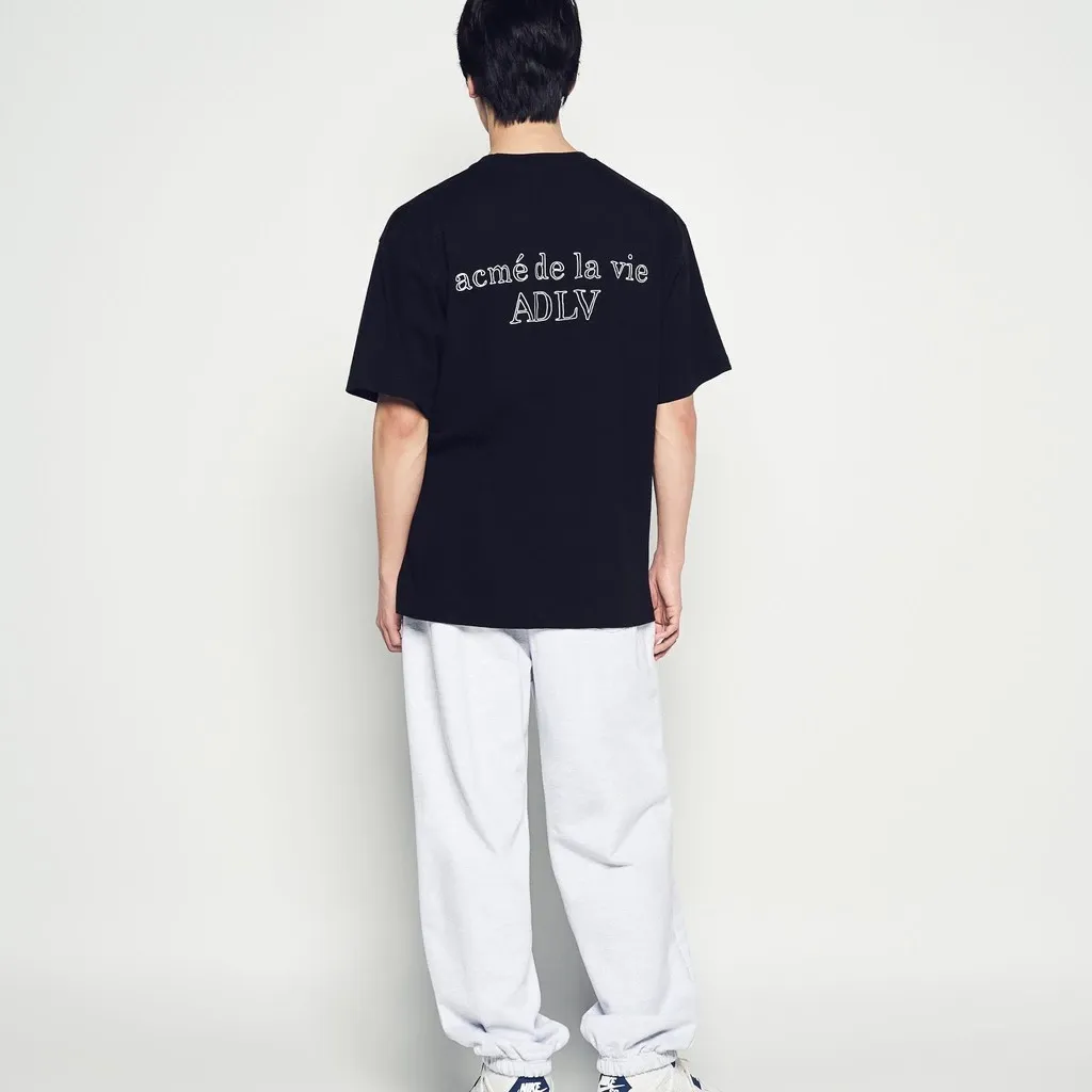 [ADLV] Border Line Basic Logo Short Sleeve T-Shirt Black